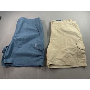 Reel Legends Tarpon Performance Shorts Mens XXL Blue Khaki Bundle 2 NWT